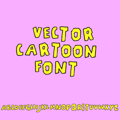 Handdrawn pen contours bold font. Modern grunge lettering. Vector illustration.
