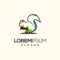 Obraz premium squirrel logo design vector abstract illustrator modern