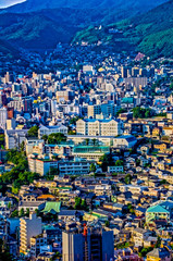 aerial view of the city 長崎　nagasaki