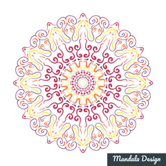 Mandala pattern for Mehndi, Henna, Yoga, Tattoo, Decoration. Mystic, oriental, alchemy ornament. Coloring book page. Vector illustration.
