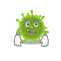 Cartoon picture of coronavirus showing anxious face