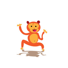 Simple colorful cartoon monkey vector design