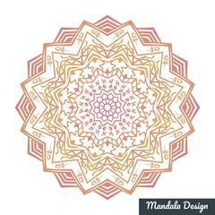 Mandala pattern for Mehndi, Henna, Yoga, Tattoo, Decoration. Mystic, oriental, alchemy ornament. Coloring book page. Vector illustration.