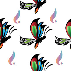 colorful cute cartoon butterfly pattern. for cloth, wrapping, textiles. vector