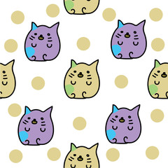 colorful cute seamless cartoon animal patterns. for cloth, wrapping, textiles. vector
