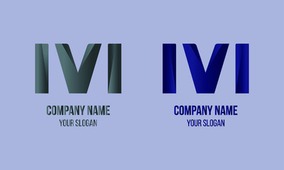 Creative and Clean MV Letter Gradient Color Logo Template and Pro Vector 