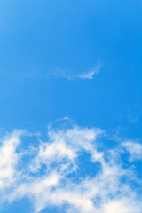 White clouds in blue sky in summer.