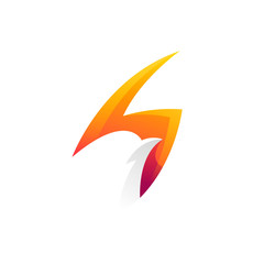 Bird bolt vector logo design