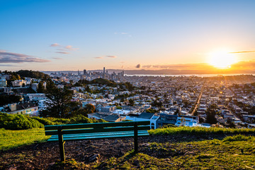 Dawn from Tank Hill in San Francisco - Powered by Adobe