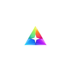 triangle color star logo design vector abstract