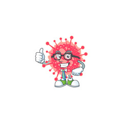 Coronavirus emergency successful Businessman cartoon design with glasses and tie