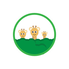 Fototapeta premium the giraffe eats leaves vektor design