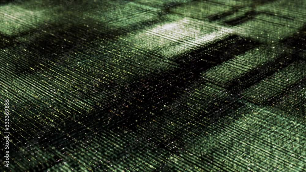 Aufkleber Futuristic digital generated motion abstract matrix particles de-focus grid in cyber space digital background environment