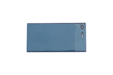 Broken phone in isolated with clipping path