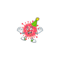 Cute and Funny Clown coronavirus emergency presented in cartoon character design concept