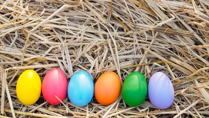 Easter egg in a straw