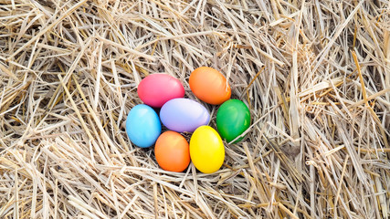 Easter egg in a straw