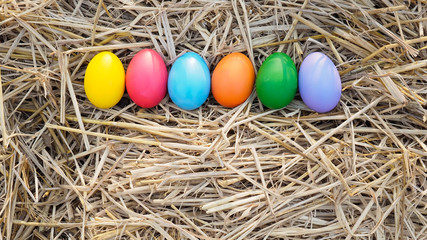 Easter egg in a straw