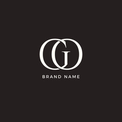 Letter GO Logo Luxury White and Brown
