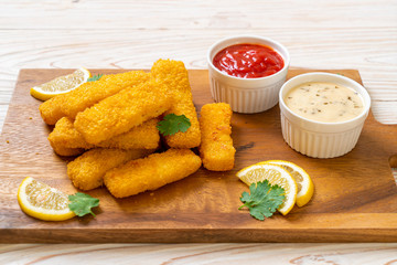 fried fish finger stick or french fries fish