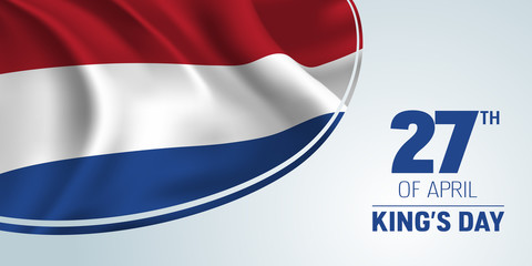 Netherlands King's day vector banner, greeting card.