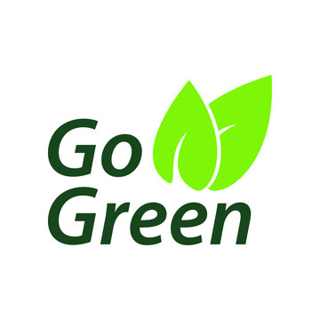 Go Green Logo Icon Label