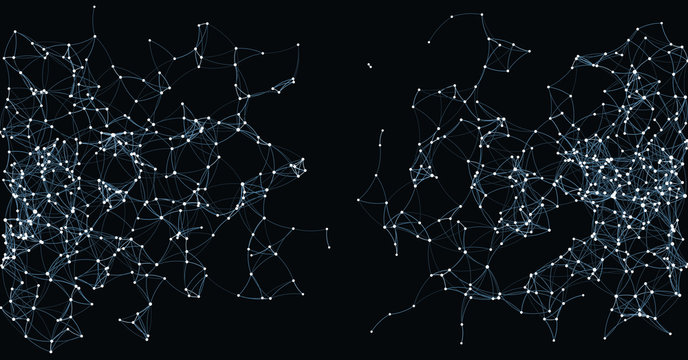Procedural Art Network Mesh background illustration