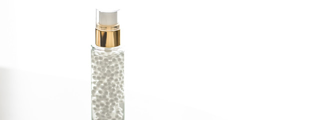 Serum gel or make-up primer in bottle, luxury skincare cosmetics and organic anti-aging product for...