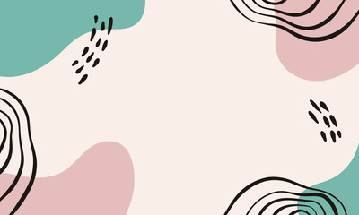 Memphis with feminine style and vintage for background. Abstract creative background in minimal trendy style. Design templates for social media, template, poster, invitation, card design and more 