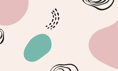 Memphis with feminine style and vintage for background. Abstract creative background in minimal trendy style. Design templates for social media, template, poster, invitation, card design and more 