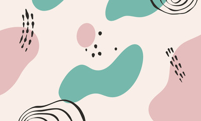 Memphis with feminine style and vintage for background. Abstract creative background in minimal trendy style. Design templates for social media, template, poster, invitation, card design and more 