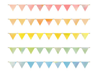 Set of watercolor garland, vector illustration