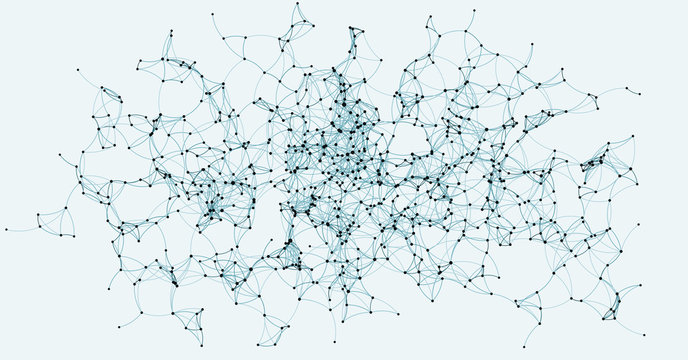 Procedural Art Network Mesh background illustration