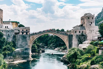 Fotobehang Stari Most Mostar, Bosnia & Herzegovina