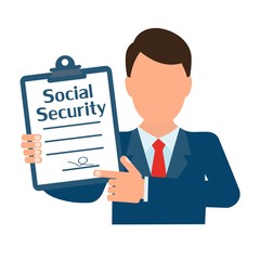 Government document. Social Security. Vector image on a white background.