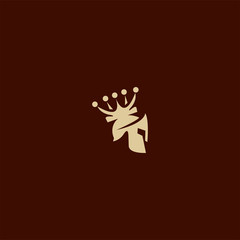 Fototapeta na wymiar Spartan king logo icon template design in Vector illustration 