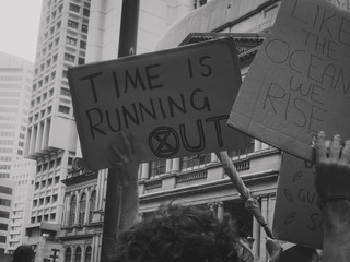 'Time is Running Out' Climate Protest Sign