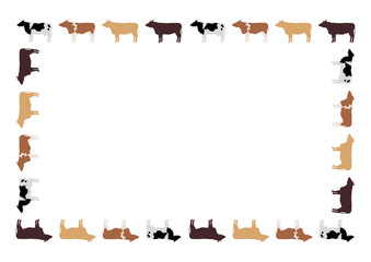 牛模様のフレームイラスト