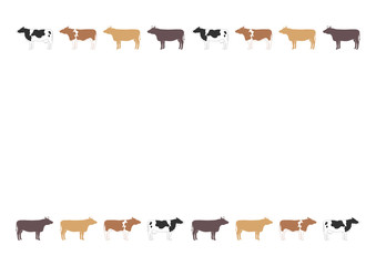 牛の種類のフレームイラスト