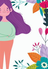 happy mothers day, cute woman flowers blossom botanical decoration