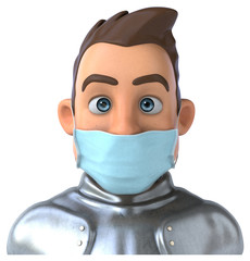 3D illustration of a cartoon character with a mask