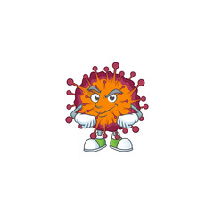 An icon of COVID19 syndrome mascot design with confident gesture