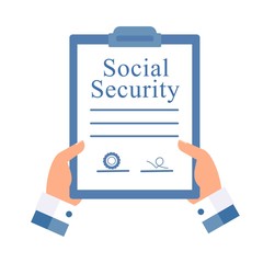 Government document. Social Security. Vector image on a white background.