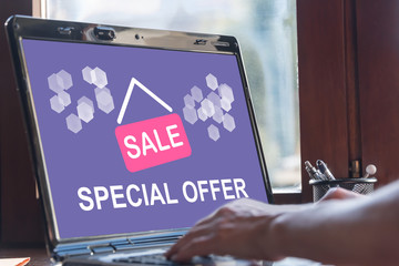 Special offer concept on a laptop screen