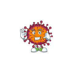 Call me funny gesture COVID19 syndrome mascot cartoon design