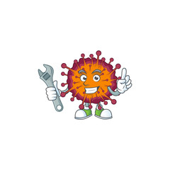 mascot design concept of COVID19 syndrome mechanic