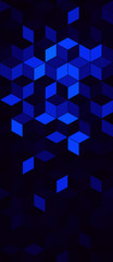 3d cube illusion geometric blue and black colour seamless texture pattern backround