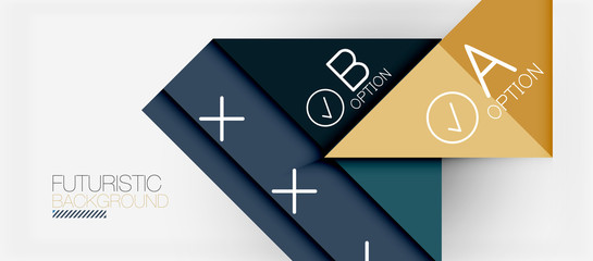 Abstract background, geometric business multicolored paper infographic - triangle frames for text, icons or graphics on light background with copyspace. Vector Illustration For Wallpaper, Banner