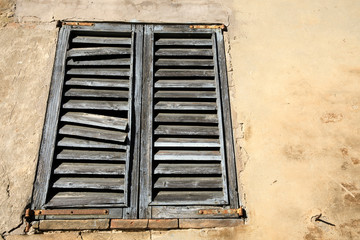 Corinaldo (AN), Italy - January 1, 2019: An old windows in Corinaldo village, Corinaldo, Ancona,...