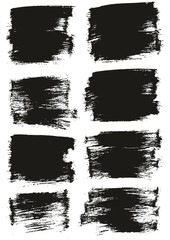 Flat Paint Brush Thin Half Background High Detail Abstract Vector Background Set 